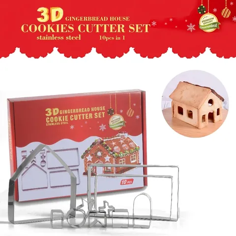 Maison en Pain d Épices de Noël Lot de Découpoirs à Biscuits en Acier Inoxydable Moules à Pâtisserie pour Fêtes Décoratifs