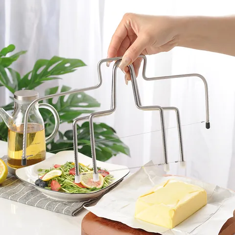 Stainless Steel Cheese Wire Slicer Cake Bread Layerer Manual Food Cutter Baking Tool Kitchen Utensil For Home Use
