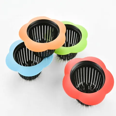 Creative Plum Blossom Shape Kitchen Sink Strainer TPR Sewer Drain Filter Bathroom Hair Catcher Anti-Clogging Filter Plug