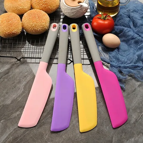 Large Silicone Spatula For Baking Heat Resistant One Piece Integrated Cream Scraper Jam Stirring Knife Cake Scraper Kitchen Tools