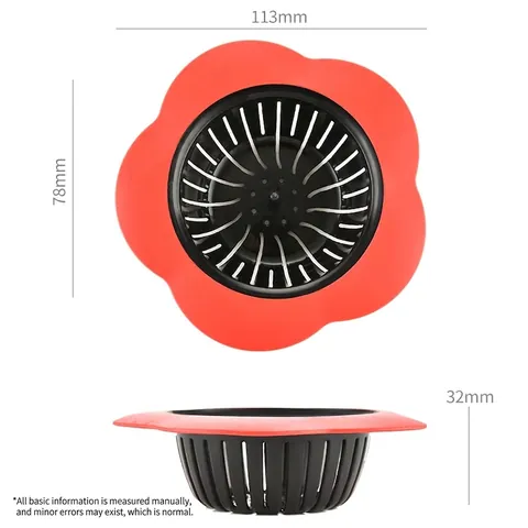 Creative Plum Blossom Shape Kitchen Sink Strainer TPR Sewer Drain Filter Bathroom Hair Catcher Anti-Clogging Filter Plug