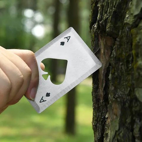 Creative Ace Of Spades Poker Card Bottle Opener Stainless Steel Credit Card Size Heavy Duty Beer Cap Opener For Bar Home Party Gift