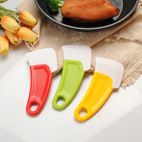 Food Grade Silicone Kitchen Scraper Japanese Style Jam Spreader Pot Cleaning Tool With Hanging Hole Flexible Batter Scraper