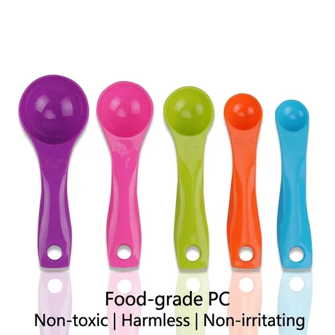 Rainbow Measuring Spoons Colorful Plastic PS Measuring Tools For Baking Cooking Kitchen Measurement Spoon Tools