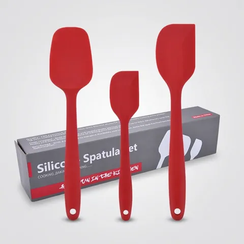 Juego de Espátulas de Silicona 3 Piezas Resistente al Calor Antiadherente Raspador de Repostería Espátula para Mezclar Cocina