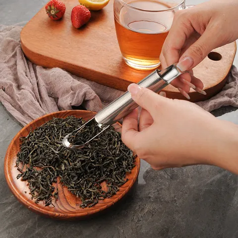 304 Stainless Steel Tea Infuser Pipe Design Hanging Tube Tea Strainer For Loose Leaf Tea Reusable Herbal Spice Filter