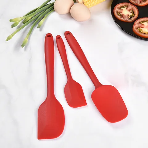 Juego de Espátulas de Silicona 3 Piezas Resistente al Calor Antiadherente Raspador de Repostería Espátula para Mezclar Cocina