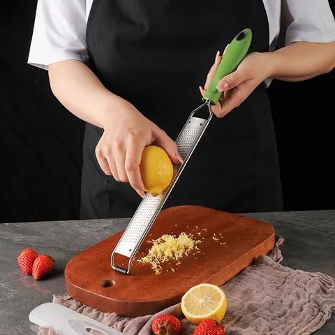 Professional Stainless Steel Zester Grater Multi-Functional Lemon Cheese Grater With Protective Cover Cleaning Brush Kitchen Tool