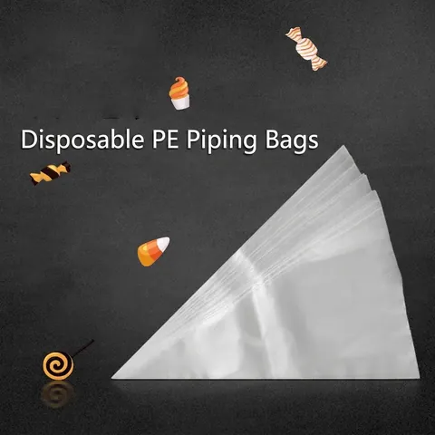 Disposable PE Pastry Bags Thickened Piping Bags For Cake Decorating Cream Icing Pastry Baking Supplies For Kitchen Home Use