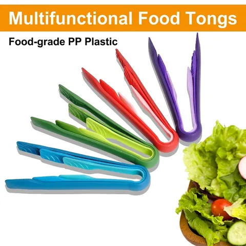 Food Grade PP Plastic Food Tongs Set For Bread Salad Cake Heat Resistant Kitchen Serving Tongs Nested Cooking Utensils