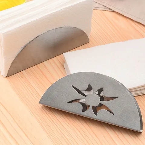 Stainless Steel Fan-Shaped Vertical Napkin Holder For Restaurant Hotel Cafe Tabletop Brushed Metal Tissue Dispenser Rack