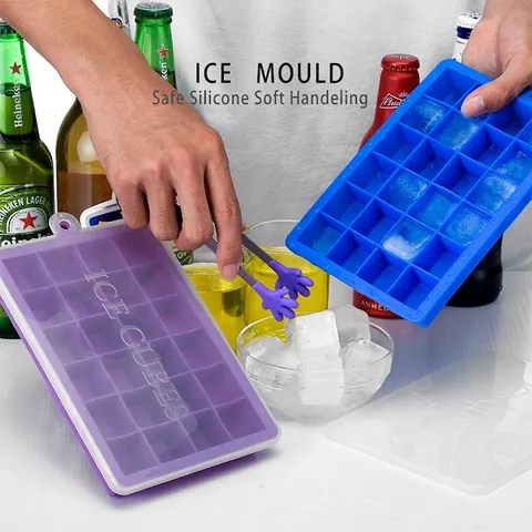 Vaschetta Ghiaccio in Silicone Quadrata Con Coperchio per Omogeneizzati Purea di Frutta Stampo Gelatina Accessori Cucina