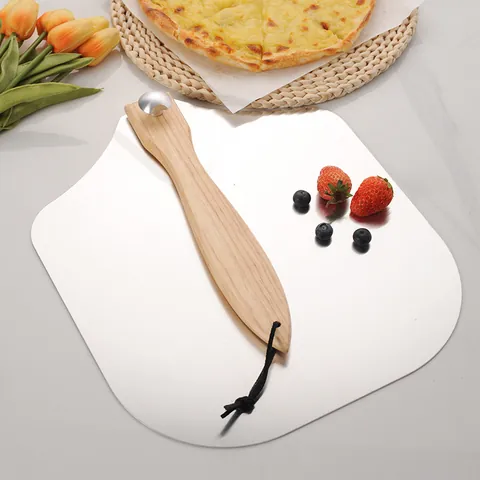 Aluminum Pizza Peel With Foldable Wood Handle Detachable Cake Transfer Board Baking Tool For Kitchen Homemade Pizza Maker