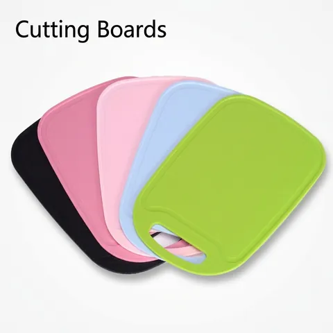 Square PP Plastic Cutting Board for Kitchen Fruit Vegetable Anti-Slip Chopping Board with Hanging Hole and Juice Groove