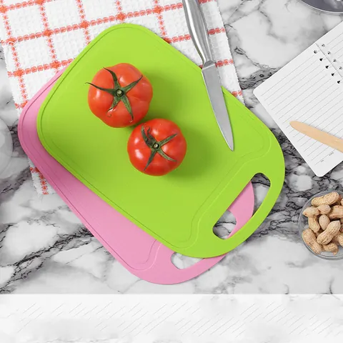 Square PP Plastic Cutting Board for Kitchen Fruit Vegetable Anti-Slip Chopping Board with Hanging Hole and Juice Groove