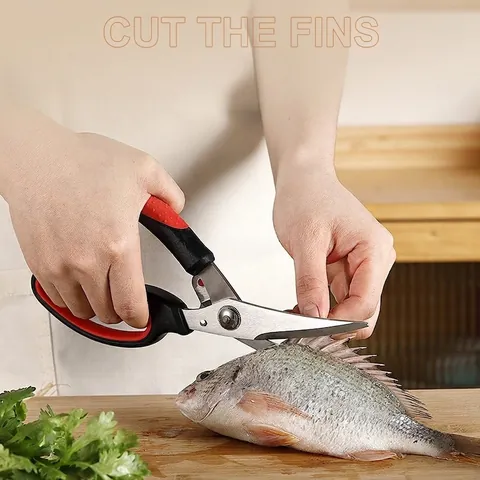 Multi-functional Stainless Steel Kitchen Shears Heavy Duty Poultry Chicken Bone Scissors Anti-slip Handle Food Shears