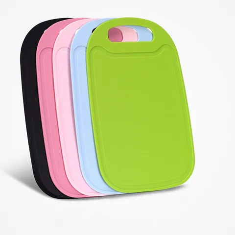 PP Plastic Cutting Board Rounded Corner Chopping Board With Hanging Hole Non-Slip Kitchen Vegetable Fruit Board Home Utility
