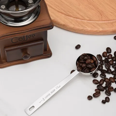 Stainless Steel Measuring Spoon Long Handle Coffee Scoop For Coffee Milk Powder Baking Seasoning Daily Kitchen Tools