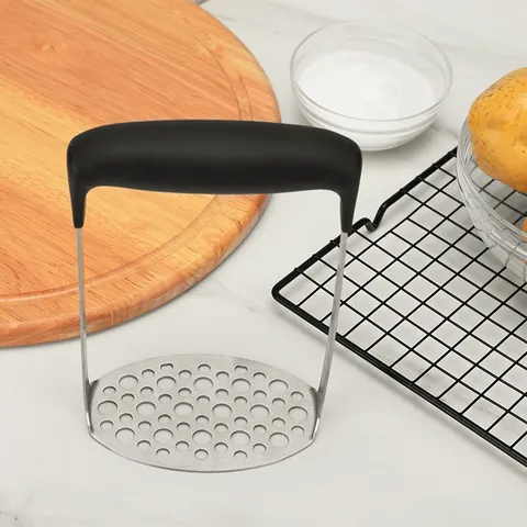 Edelstahl Kartoffelstampfer Manueller Lebensmittelpresse Mit Rutschfestem Ergonomischem Griff Robust Gemüse Obst Zerkleinerer Küchenwerkzeug