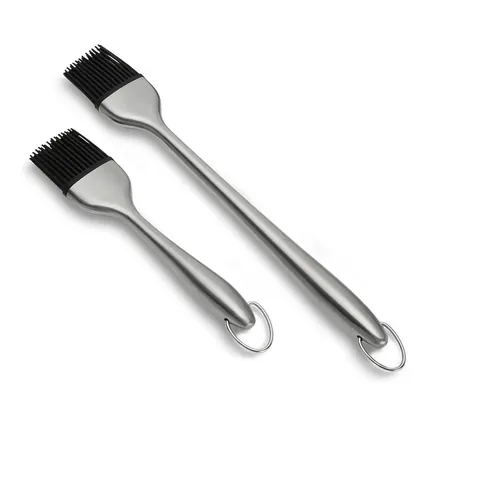 Stainless Steel Handle Silicone BBQ Brush Heat Resistant Oil Brush For Grill Baking Cake Pastry Basting Kitchen Cooking Tool