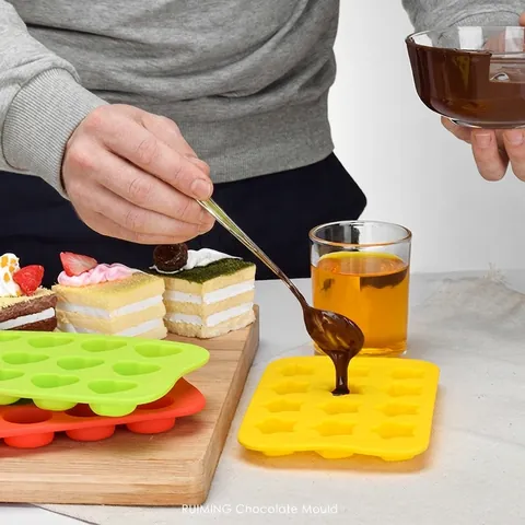 Stampo in Silicone per Cioccolato a Forma di Cuore Stella Tondo Quadrato Vaschetta Ghiaccio per Whiskey DIY Dolci Smodellamento Facile
