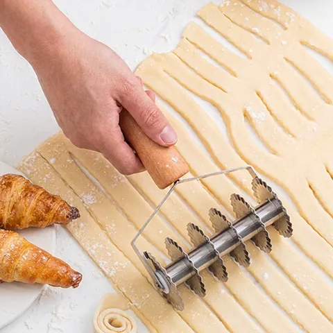 Professioneller 6-Rad Edelstahl Nudelschneider Wellenkante Mehrrad Teigteiler Für Backen Küche Konditoreiwerkzeuge