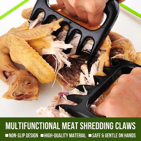 Black Plastic Meat Shredder Claws BBQ Pork Chicken Shredding Bear Claw Handler Non-slip Kitchen Tool For Outdoor Grilling