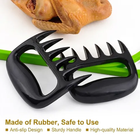 Black Plastic Meat Shredder Claws BBQ Pork Chicken Shredding Bear Claw Handler Non-slip Kitchen Tool For Outdoor Grilling