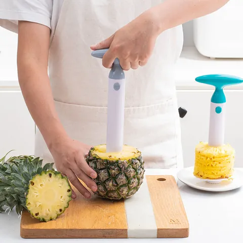 Plastik Ananas-Entkerner Schneider Manueller Fruchtkernentferner Schäler Mit Ergonomischem T-Griff Für Küchenwerkzeug