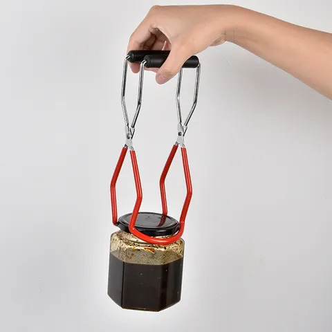 Stainless Steel Jar Lifter Canning Tongs With Anti-slip Dipped Handle Heat Resistant Wide Mouth Jar Clips Kitchen Tools
