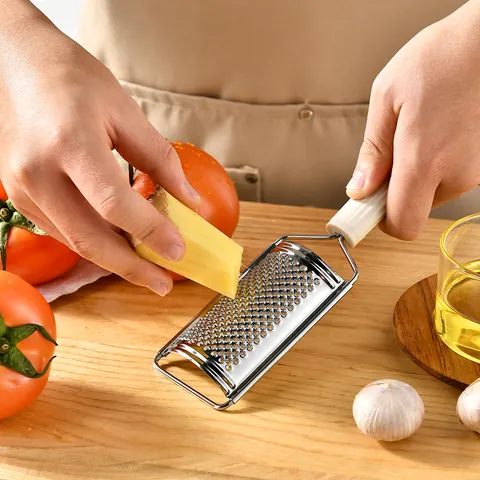 Multi Functional Stainless Steel Cheese Grater Manual Vegetable Slicer With Non Slip Handle Kitchen Shredding Tool