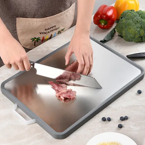 Tagliere a Doppia Faccia in Acciaio Inossidabile 304 in Plastica PP con Motivo a Cartoni Animati Antiscivolo per Cucina
