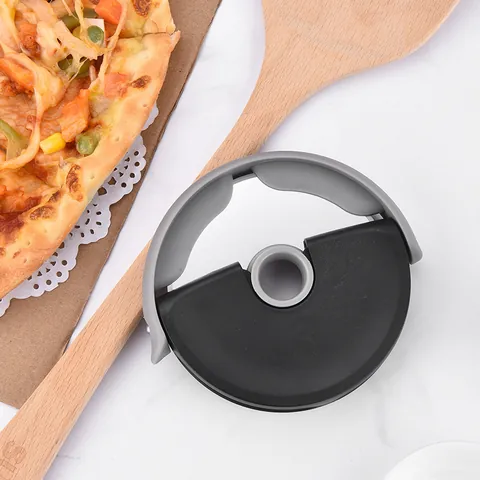 Stainless Steel Round Roller Pizza Cutter With Ergonomic ABS Handle Circular Dough Slicer Baking Tool For Home Kitchen