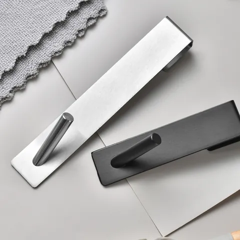Stainless Steel Over Door Hook For Bathroom Glass Door Brushed Matte Black Towel Robe Hanger Organizer Drill Free Metal Hook