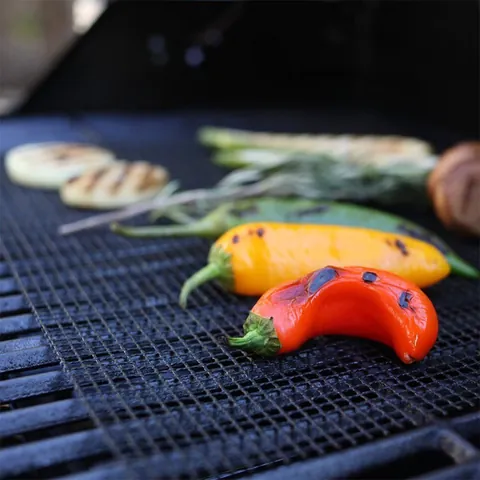 Tappetino a Rete per Barbecue Antiaderente Resistente al Calore Riutilizzabile in Fibra di Vetro Rivestito in PTFE per Campeggio All'aperto Picnic Strumenti di Cottura