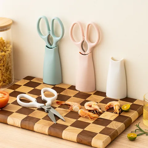 Magnetic Storage Stand Standing Kitchen Scissors Multi-functional Stainless Iron Shears for Meat Chicken Bone Nutcracker