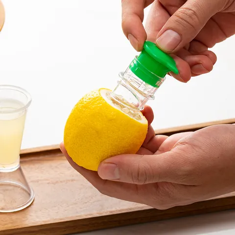 Manual Lemon Juicer Portable Mini Fruit Squeezer Hand Pressed Citrus Juicer With Filter Leaf Lid Kitchen Tools