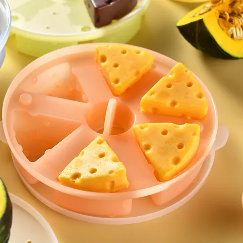 Silicone Cheese Shape Baby Food Mold Multi-Compartment Baking Tray Ice Cube Mold For Cake Jelly Chocolate Pudding DIY Tools