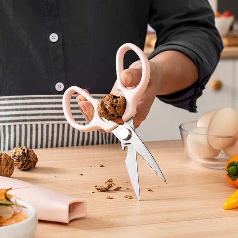 Magnetic Storage Stand Standing Kitchen Scissors Multi-functional Stainless Iron Shears for Meat Chicken Bone Nutcracker
