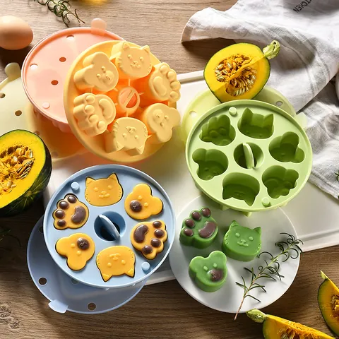 Animal Bear Cat Paw Silicone Ice Cube Tray Food Grade DIY Supplement Mold With Lid For Kids Toddler Steamed Cake Chocolate Baking