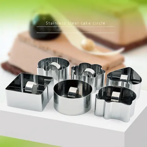 Stainless Steel Mousse Ring Cake Mold with Push Plate Presser For Rice Ball Sushi Baking Tools Professional Dessert Shaping Ring