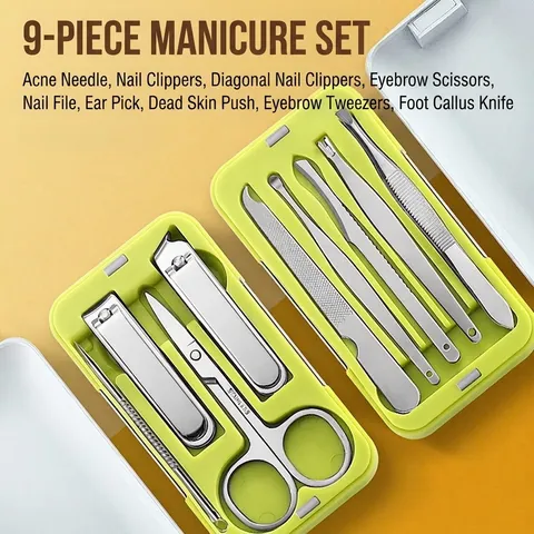 Portable Stainless Steel Manicure Tools Magnetic Storage Case Minimalist Professional Nail Care Kit Grooming Accessory