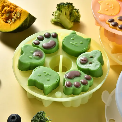 Animal Bear Cat Paw Silicone Ice Cube Tray Food Grade DIY Supplement Mold With Lid For Kids Toddler Steamed Cake Chocolate Baking