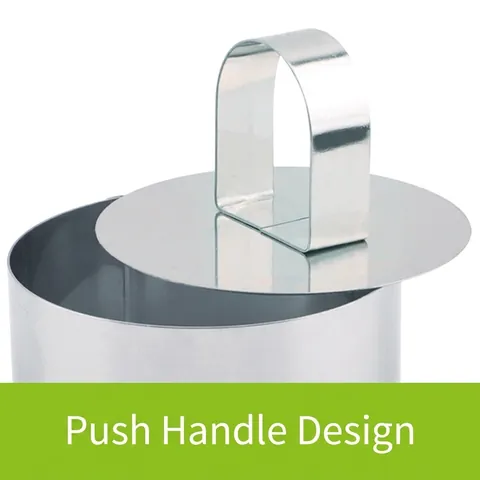 Stainless Steel Mousse Ring Cake Mold with Push Plate Presser For Rice Ball Sushi Baking Tools Professional Dessert Shaping Ring
