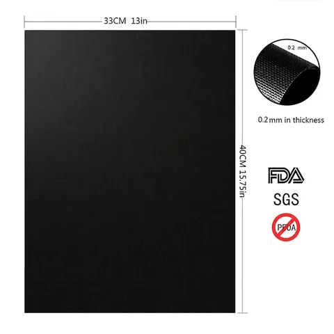 Tappetino per Barbecue in PTFE Antiaderente Resistente al Calore Fibra di Vetro per Campeggio Picnic Rivestimento Forno Riutilizzabile