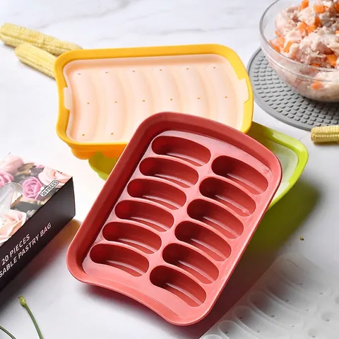 Silicone Sausage Mold Food Grade Homemade Hot Dog Maker Baby Food Supplement Ham Sausage Steam Grill DIY Mold Kitchen Tool