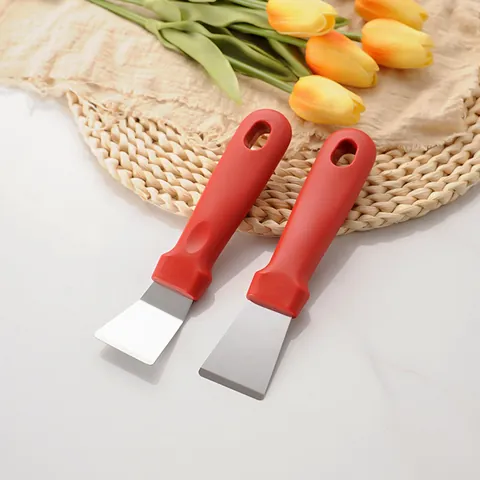 Stainless Steel Kitchen Cleaning Shovel Multifunctional Oil Fume Scraper Refrigerator Defrosting Tool With Hanging Hole Plastic Handle