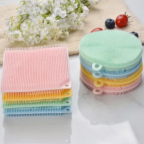 Nylon Kitchen Scouring Pad Dish Scrubbing Brush Flexible Decontamination Cleaning Cloth With Hanging Hole For Household Bowls