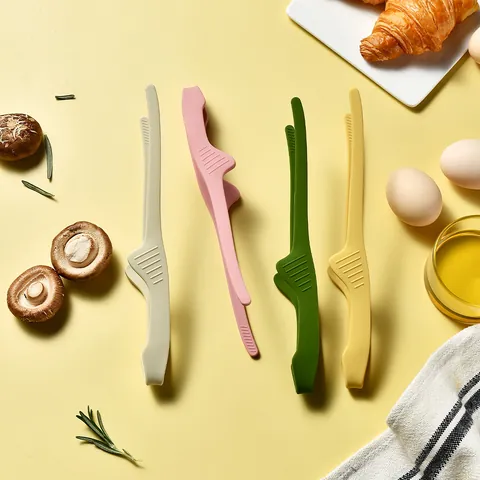 Heat Resistant Silicone Food Tongs Non-slip Streamlined Design BBQ Steak Bread Tongs For Kitchen Cooking Baking Utensils