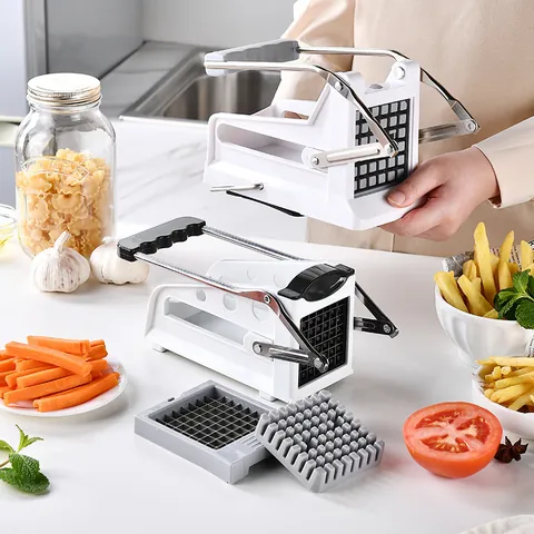Manual Stainless Steel French Fry Cutter Potato Slicer With Interchangeable Blades Vegetable Fruit Cutter Kitchen Tools
